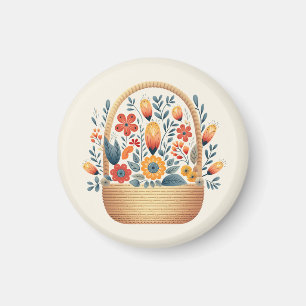 Skandinavische Korbeier Ostern Kunst Magnet