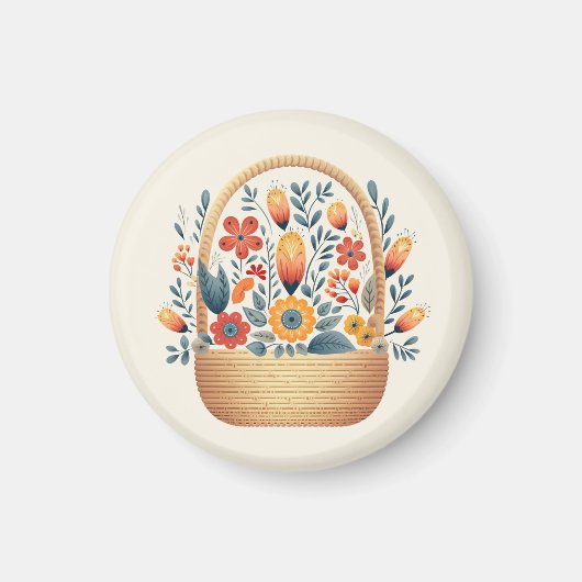 Skandinavische Korbeier Ostern Kunst Magnet (Vorne)
