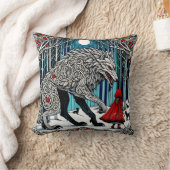 Skandinavische Kunst, Zauberwald, Märchen Kissen (Decke)