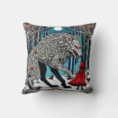 Skandinavische Kunst, Zauberwald, Märchen Kissen (Rückseite)