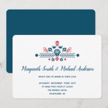 Skandinavische Liebe in Rot und Blau | Hochzeit