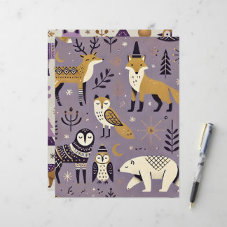 Skandinavische lila und goldene Tiere - Handbuch