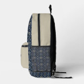 skandinavische Marine und Tan Mandala Muster Bedruckter Rucksack (Rechts)