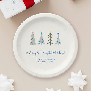 skandinavische Minimalistische Weihnachtsbäume Pappteller
