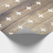 Skandinavische Modern Wood Planks White Plus Zeich Geschenkpapier (Ecke)