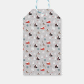 Skandinavische moderne Winterferien graue Geschenkanhänger (Rückseite)