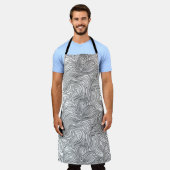 Skandinavische Monochrome Waves Schürze (Getragen)