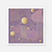 Skandinavische Muster in Lila und Gold-Decoupage Serviette (Vorderseite)