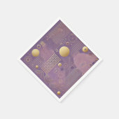 Skandinavische Muster in Lila und Gold-Decoupage Serviette (Ecke)