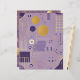 Skandinavische Muster - Scrapbook lila & Gold