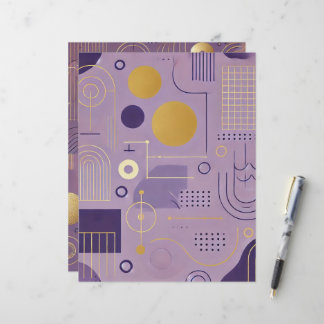 Skandinavische Muster - Scrapbook lila & Gold