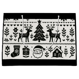 SKANDINAVISCHE MUSTER WEIHNACHTSGEBURTSTAGSGESCHEN GROßE GESCHENKTÜTE