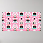 Skandinavische nahtlose Volkskunst mit niedlichem Poster (Vorne)