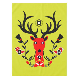 Skandinavische Natur Hirsch Kopf T - Shirt Tischdecke