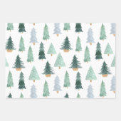 skandinavische Niedliche Wasserfarbe Kinder Weihna Geschenkpapier Set (Vorderseite 2)