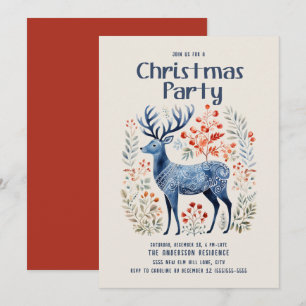 Skandinavische Nordische Hirsch-Weihnachtsfeier Einladung