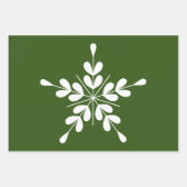 Skandinavische nordische Weihnachtssterne weiß grü Geschenkpapier Set (Vorderseite 3)