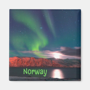 Skandinavische Nordlichter - Rote Klippen Magnet