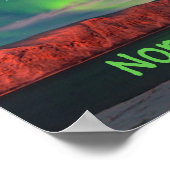 Skandinavische Nordlichter - Rote Klippen Poster (Ecke)