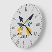 Skandinavische Pfeile Personalisiert Große Wanduhr (Winkel)