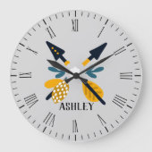Skandinavische Pfeile Personalisiert Große Wanduhr (Vorderseite)