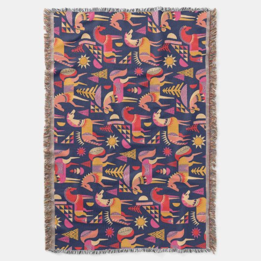 Skandinavische Pferde: Dekoratives Nahtloses Desig Decke (Vorderseite Vertikal)