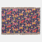 Skandinavische Pferde: Dekoratives Nahtloses Desig Decke (Vorderseite)