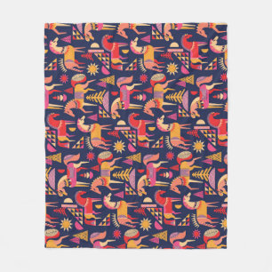 Skandinavische Pferde: Dekoratives Nahtloses Desig Fleecedecke