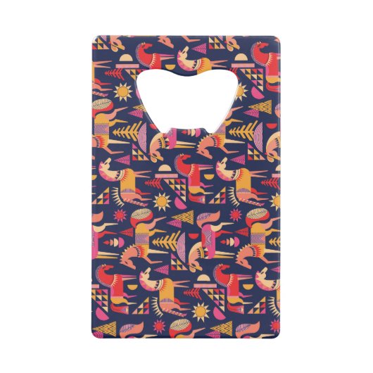 Skandinavische Pferde: Dekoratives Nahtloses Desig Geldbeutel Flaschenöffner (Vorderseite)