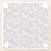 Skandinavische Pferde: Dekoratives Nahtloses Desig Glasuntersetzer (Rückseite)