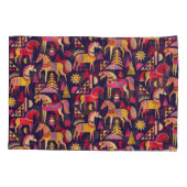 Skandinavische Pferde: Dekoratives Nahtloses Desig Kissenbezug (Rückseite)