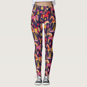 Skandinavische Pferde: Dekoratives Nahtloses Desig Leggings