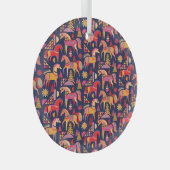 Skandinavische Pferde: Dekoratives Nahtloses Desig Ornament Aus Glas (Vorderseite Rechts)