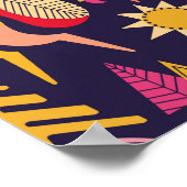 Skandinavische Pferde: Dekoratives Nahtloses Desig Poster (Ecke)