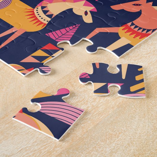 Skandinavische Pferde: Dekoratives Nahtloses Desig Puzzle (Seite)