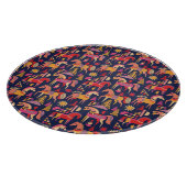 Skandinavische Pferde: Dekoratives Nahtloses Desig Schneidebrett (Ecke)