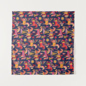 Skandinavische Pferde: Dekoratives Nahtloses Desig Wandteppich (Vorderseite (Horizontal))