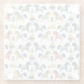 Skandinavische Pferde: Farbenfrohe Kunst des Volke Glasuntersetzer (Rückseite)