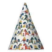 Skandinavische Pferde: Farbenfrohe Kunst des Volke Partyhütchen (Rechts)