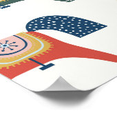 Skandinavische Pferde: Farbenfrohe Kunst des Volke Poster (Ecke)