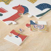 Skandinavische Pferde: Farbenfrohe Kunst des Volke Puzzle (Seite)