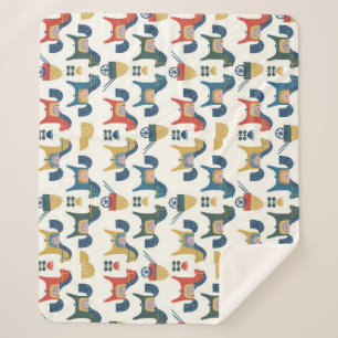 Skandinavische Pferde: Farbenfrohe Kunst des Volke Sherpadecke