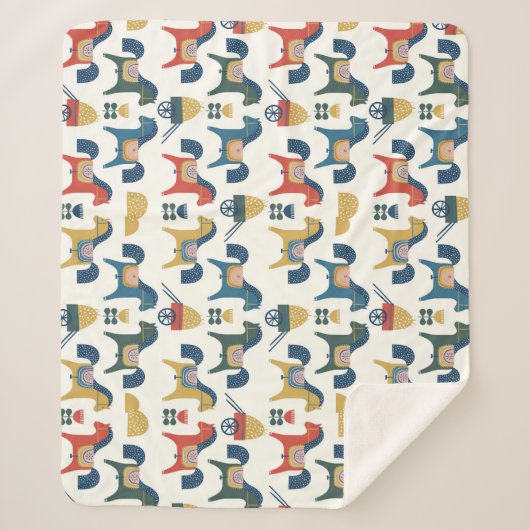 Skandinavische Pferde: Farbenfrohe Kunst des Volke Sherpadecke (Vorderseite)