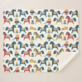 Skandinavische Pferde: Farbenfrohe Kunst des Volke Sherpadecke (Vorderseite (Horizontal))