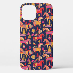 Skandinavische Pferde Muster nahtlos Design. Dekor Case-Mate iPhone Hülle