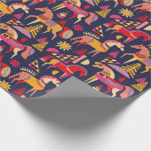 Skandinavische Pferde Muster nahtlos Design. Dekor Geschenkpapier (Ecke)