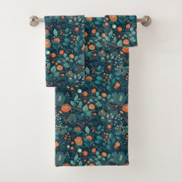 Skandinavische Pflanze und Blume Badhandtuch Set