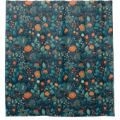 Skandinavische Pflanze und Blume Duschvorhang (Vorderseite)