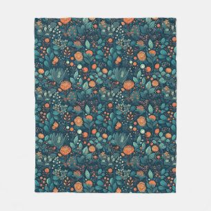 Skandinavische Pflanze und Blume Fleece Blanket