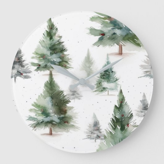 Skandinavische Pine Tree Wall Uhr (Vorderseite)